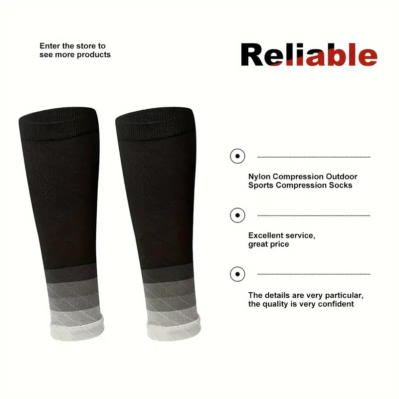 1 Pair Compression Calf Sleeves Breathable Nylon Blend Supportive Design for Run