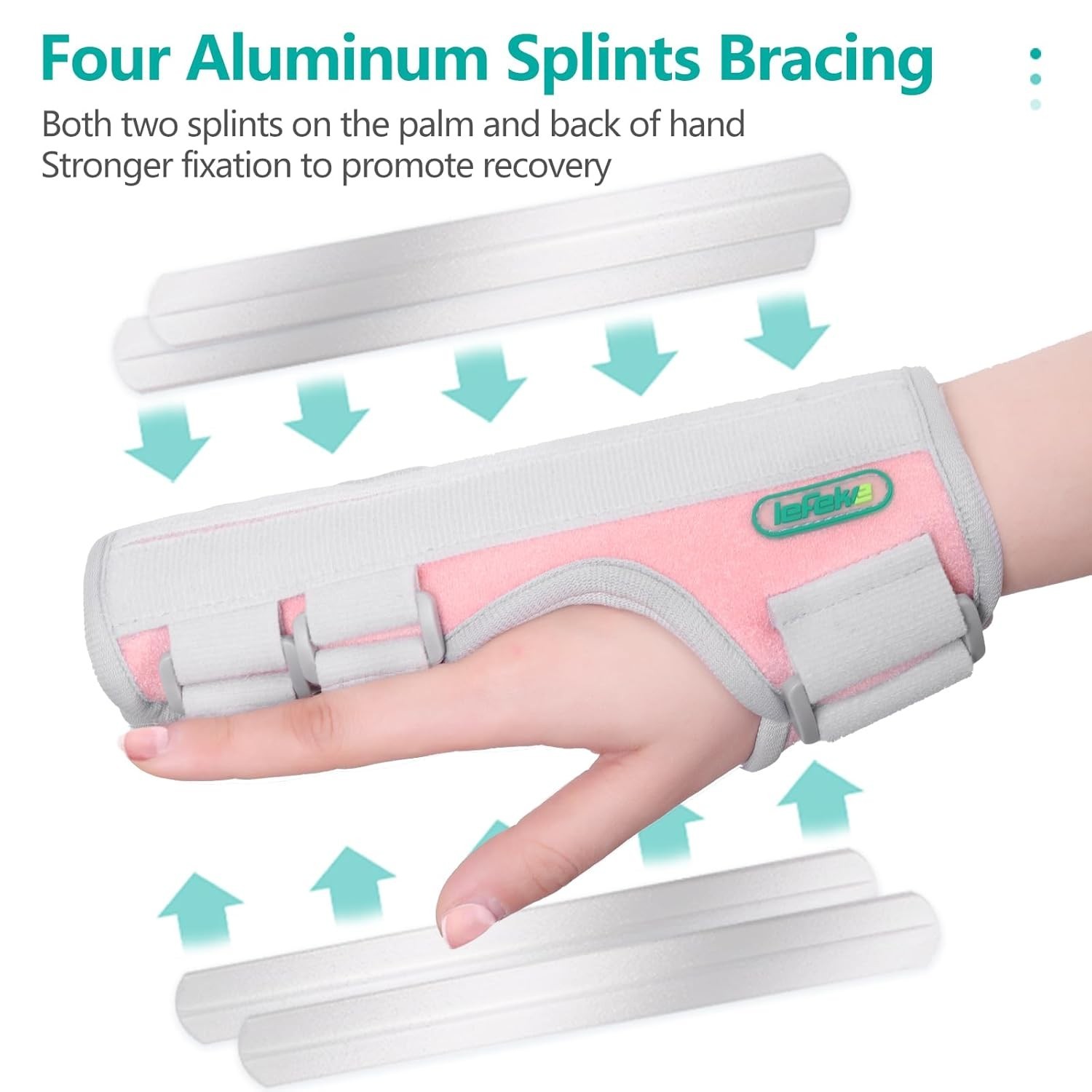 Breathable Hand Splint for Immobilizing Middle, Index, Pinky, and Ring Fingers