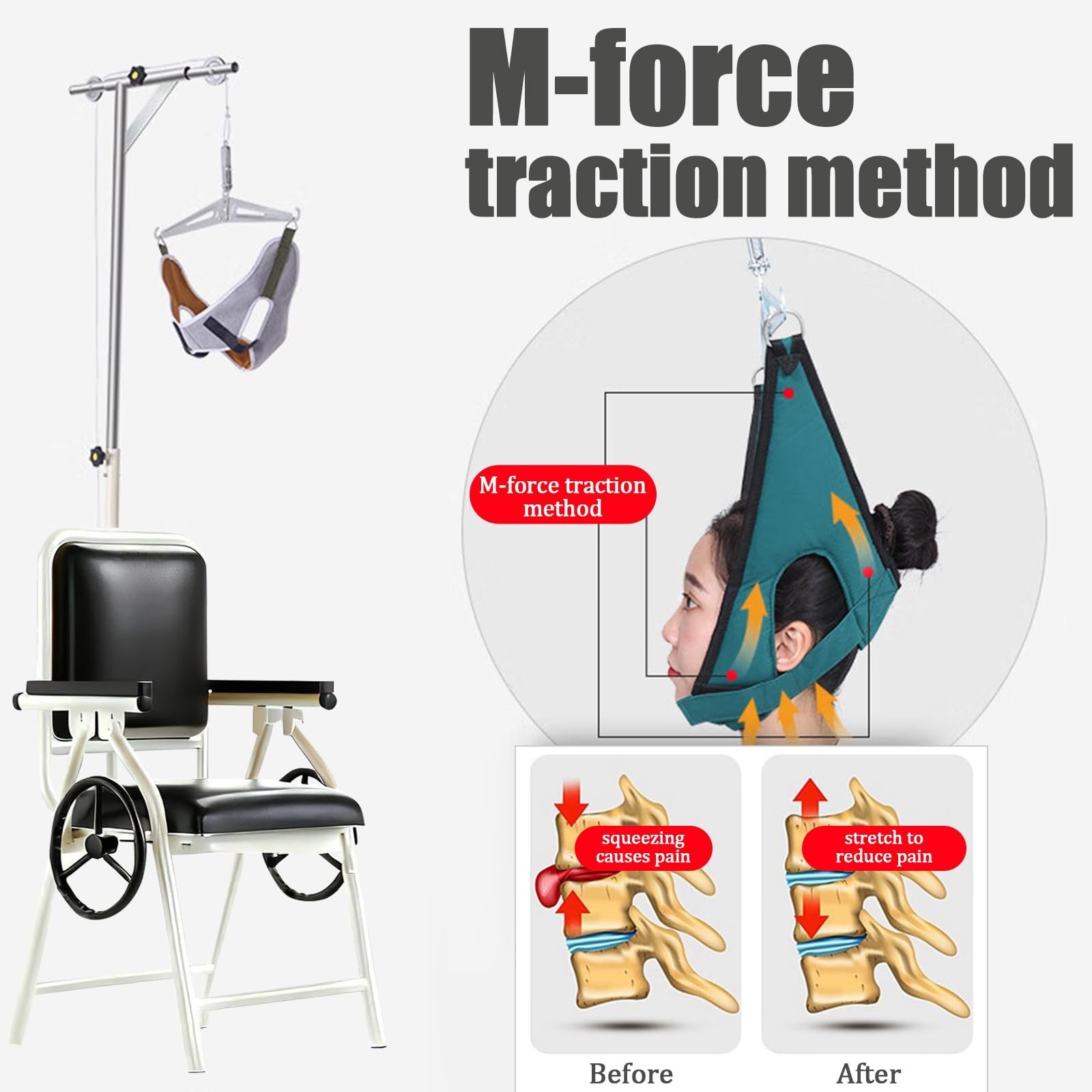 Professional Cervical Traction Device & Neck Stretcher Chair – Adjustable Hom…