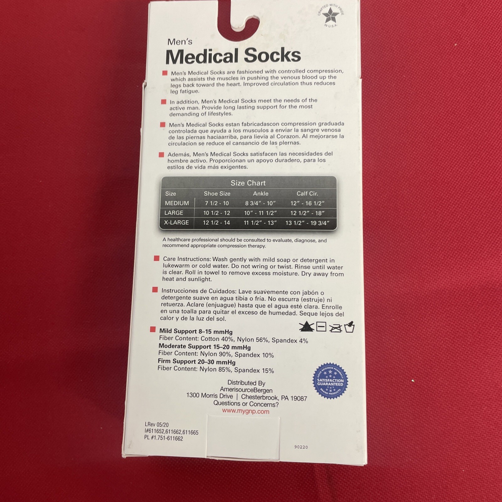 GNP Men’s Medical Socks Firm Compression 20-30 MMHG Black X-Large