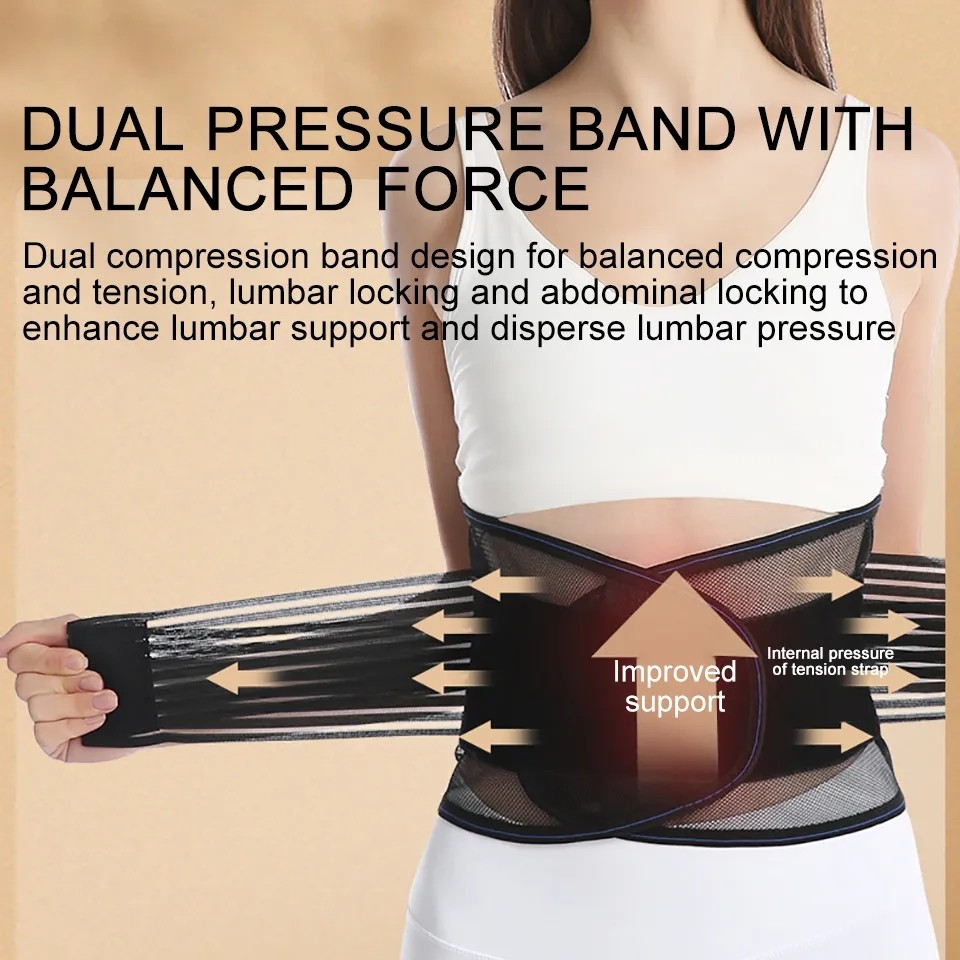 Breathable Lower Back Brace Lumbar Support Waist Belt For Men Women Pain Relief