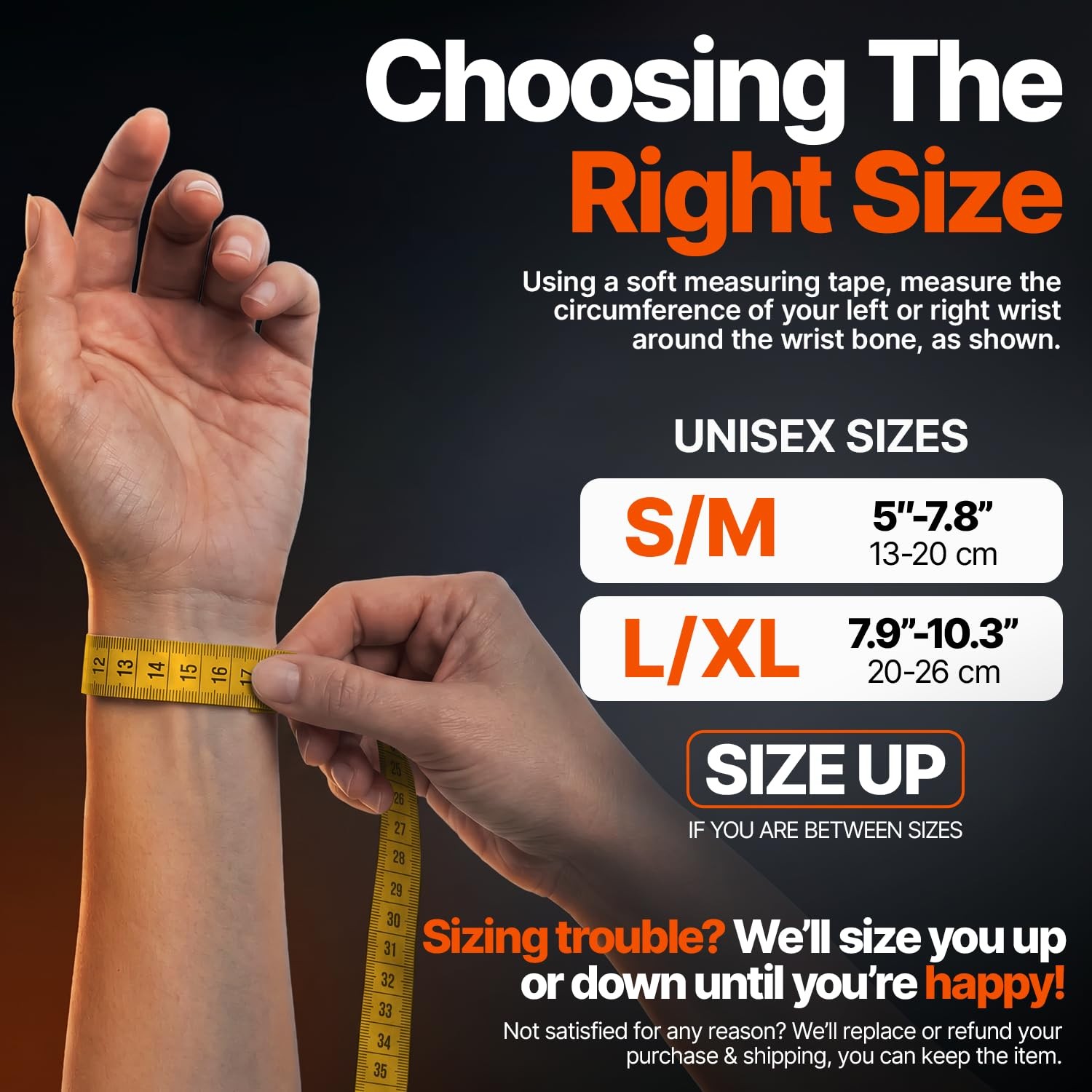 DR. BRACE Grey-Orange L/XL Right Wrist Brace Support