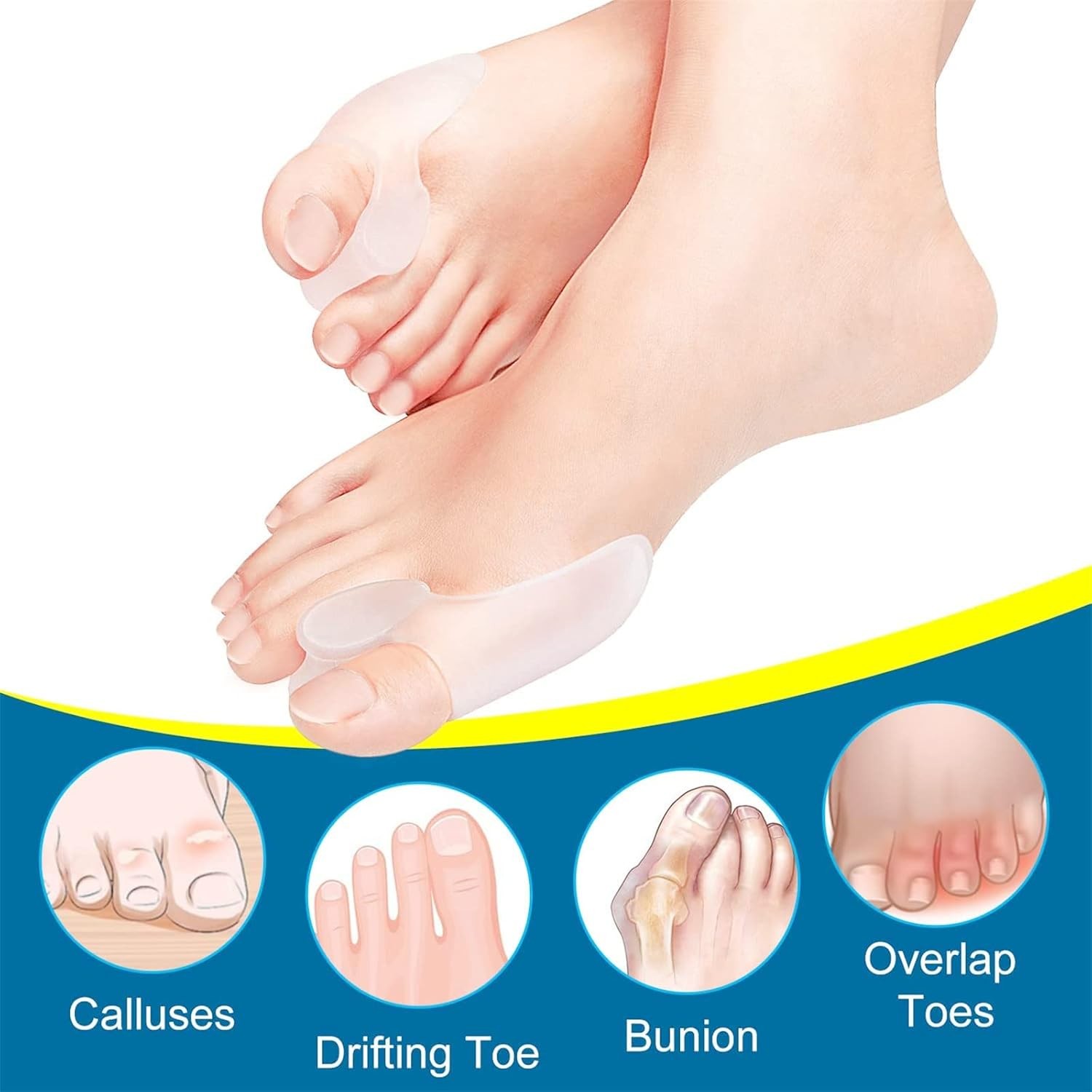 12 bunion cushion protectors, bunion pads, correctors, toe spreaders the big toe