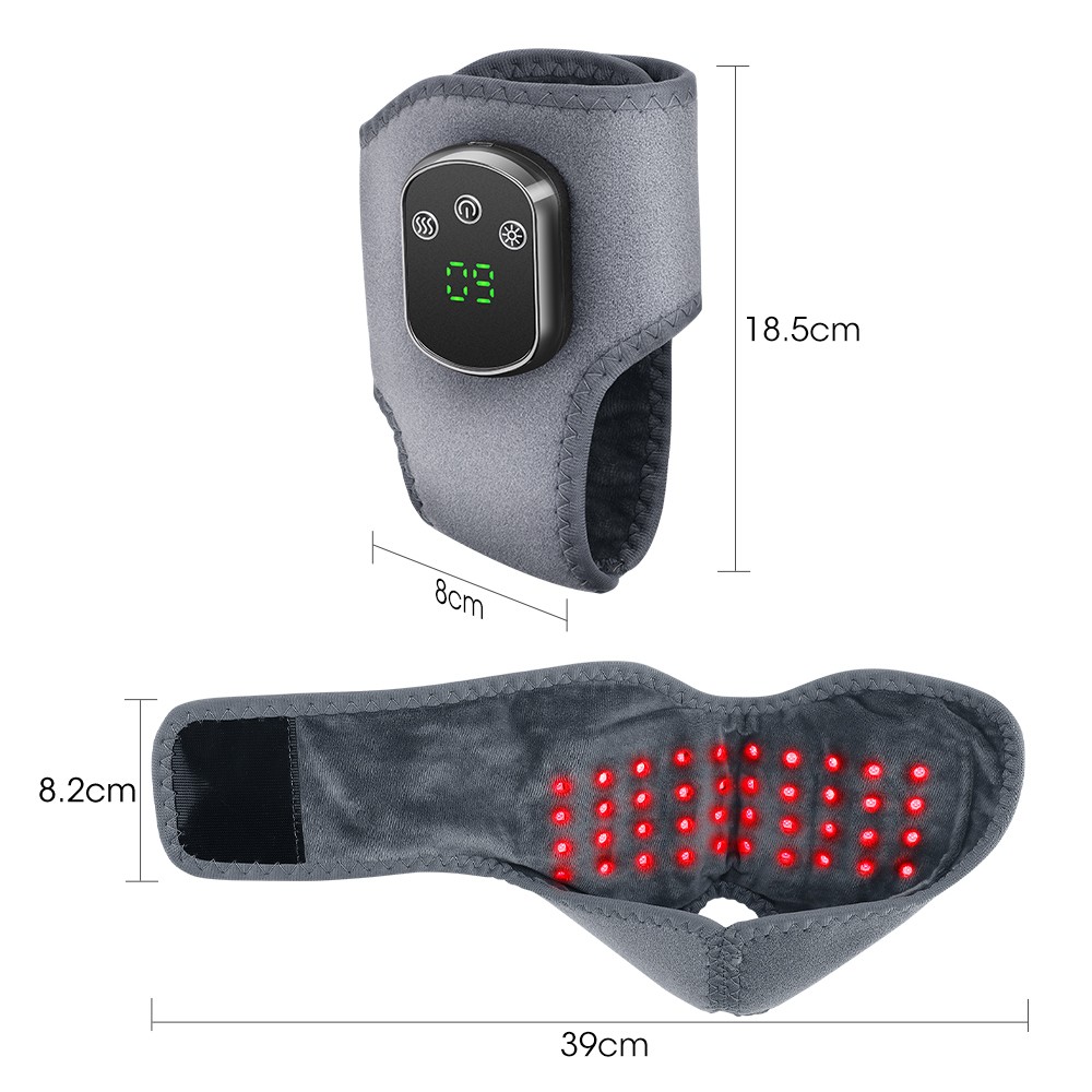 40 LED Red Light Therapy 660nm Ankle Massager w/Heated Vibration Ankle Brace Pad