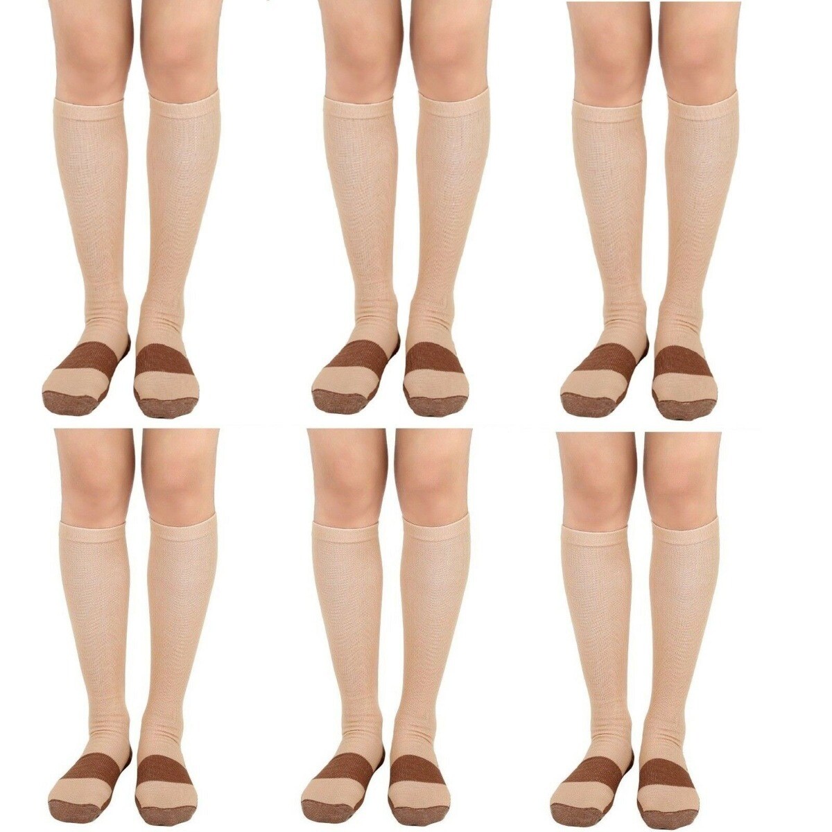 Copper 3 Pairs Compression Socks Running 30 – 40 mmHG Foot Pain Relief S/2XL
