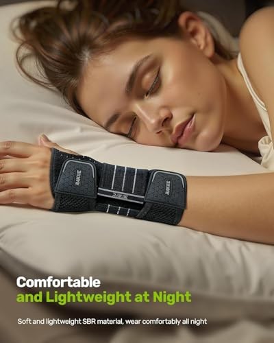 2 Pack Carpal Tunnel Wrist Braces, Adjustable Night Wrist Support with 3 L Gray