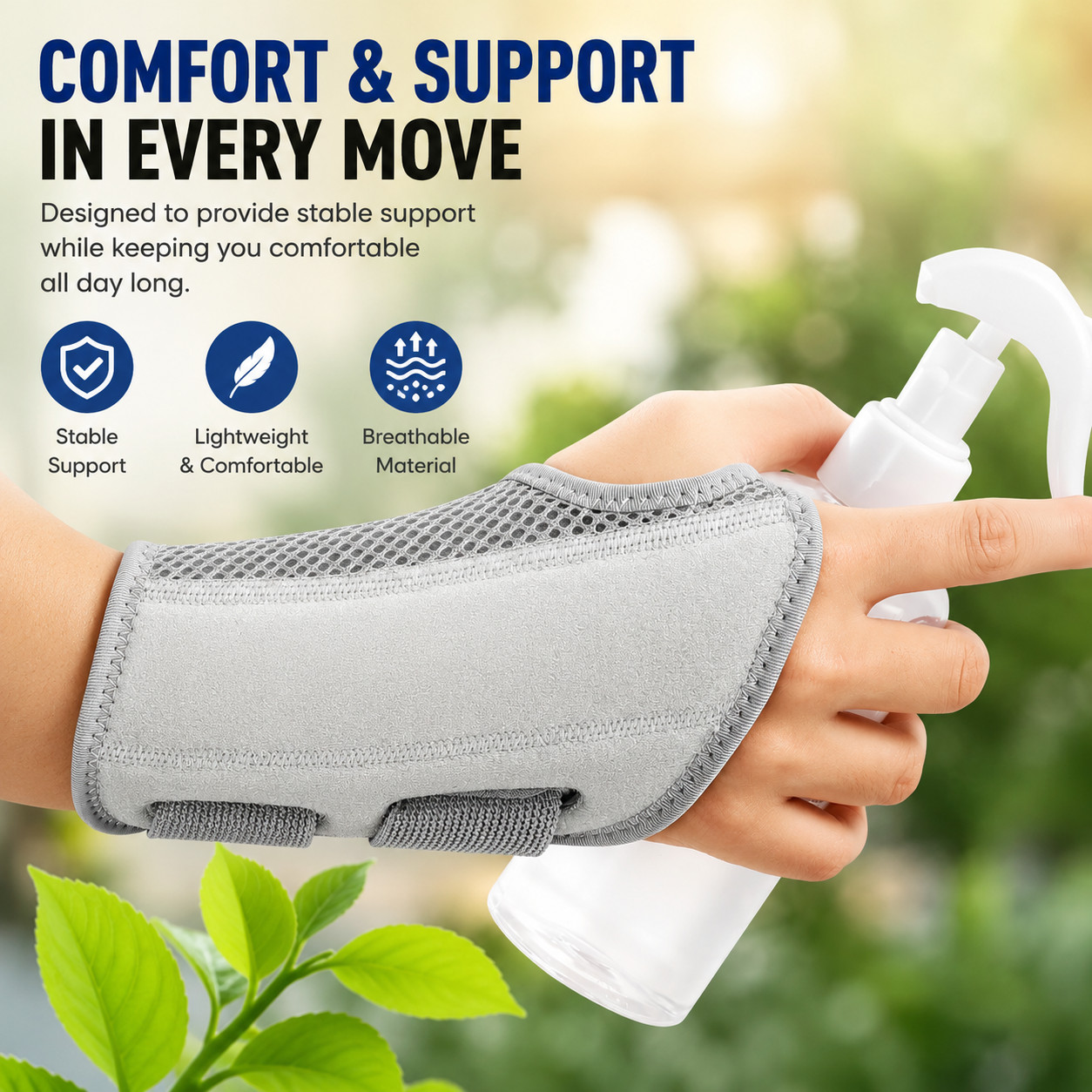NEW Wrist Brace for Carpal Tunnel Adjustable Support with Splints