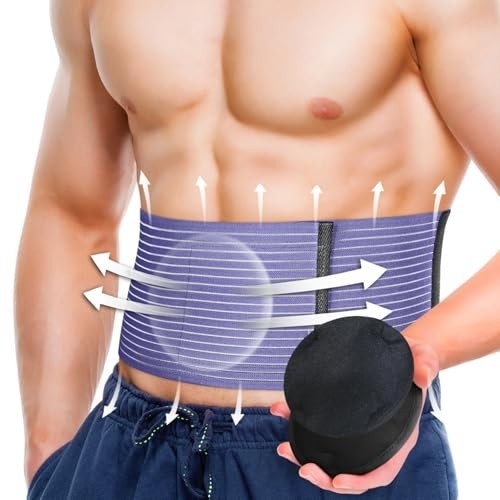 Adjustable Umbilical Hernia Belt for Men & Women, Abdominal Support Truss with 2