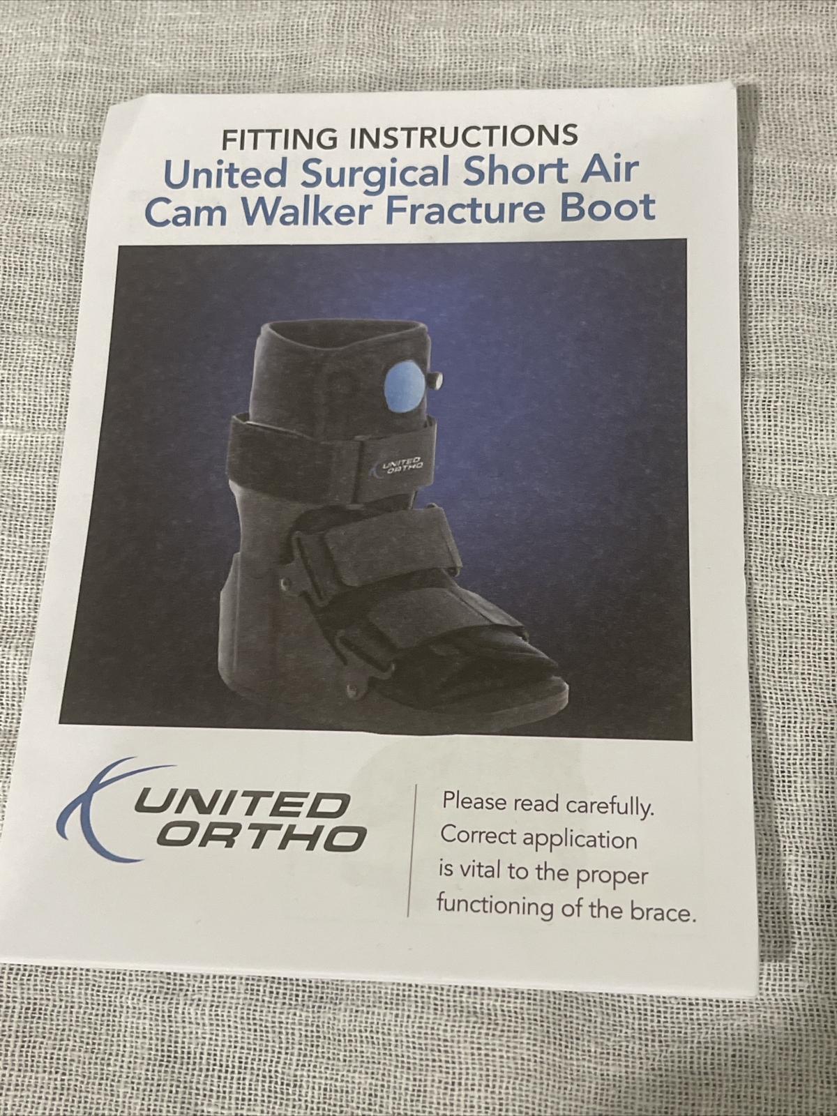 United Ortho Short Air Cam Walker Fracture Boot, Black Small