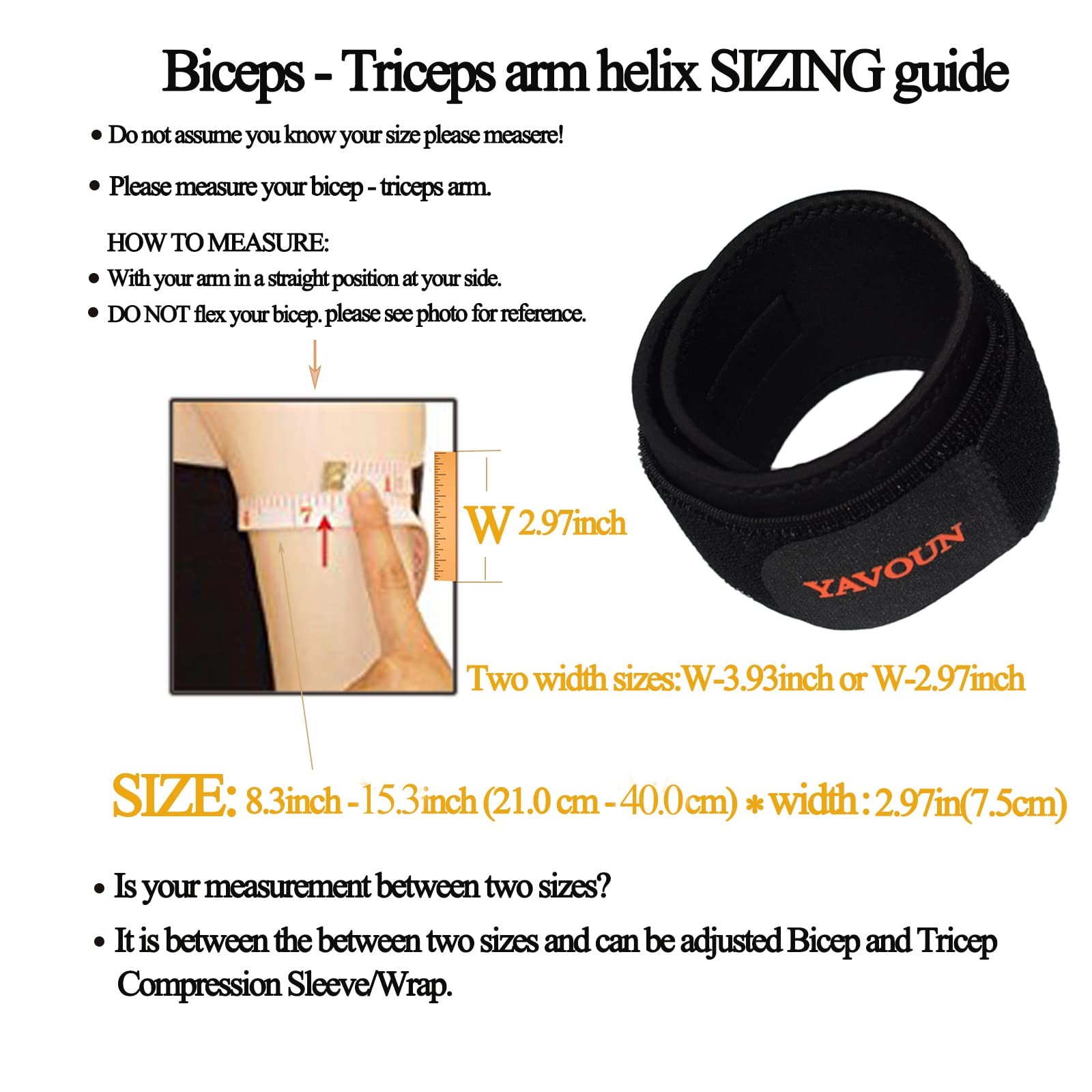YAVOUN Bicep Tendonitis Brace ＆ Tricep Compression 1 Count (Pack of 1), Black