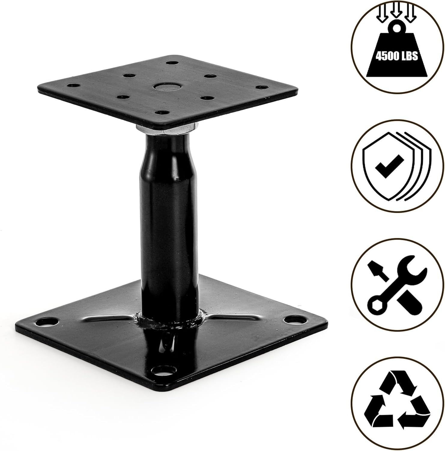 4 Pack Adjustable Support Jacks – Heavy Duty Floor Jack Set, Lifts 4.2″ to 7.4″