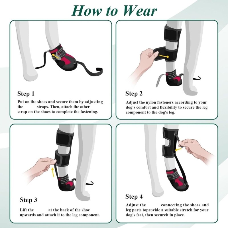 No Knuckling Boot Brace Dog Foot Brace with Reel for Dogs Dog Shoes
