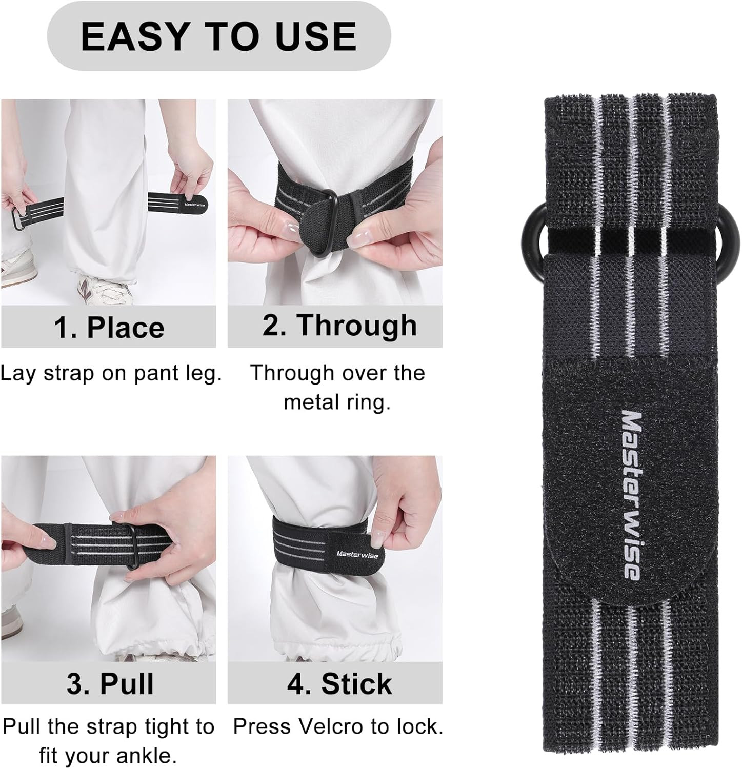 Adjustable Elastic Ankle Straps, Boot Straps for Cowboy Boots, Pant Leg Straps F