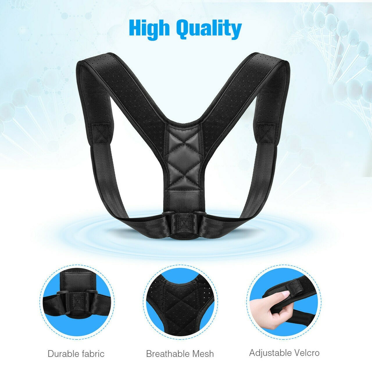 True Fit Posture Corrector Belt Adjustable Back Brace Straightener For Men Women