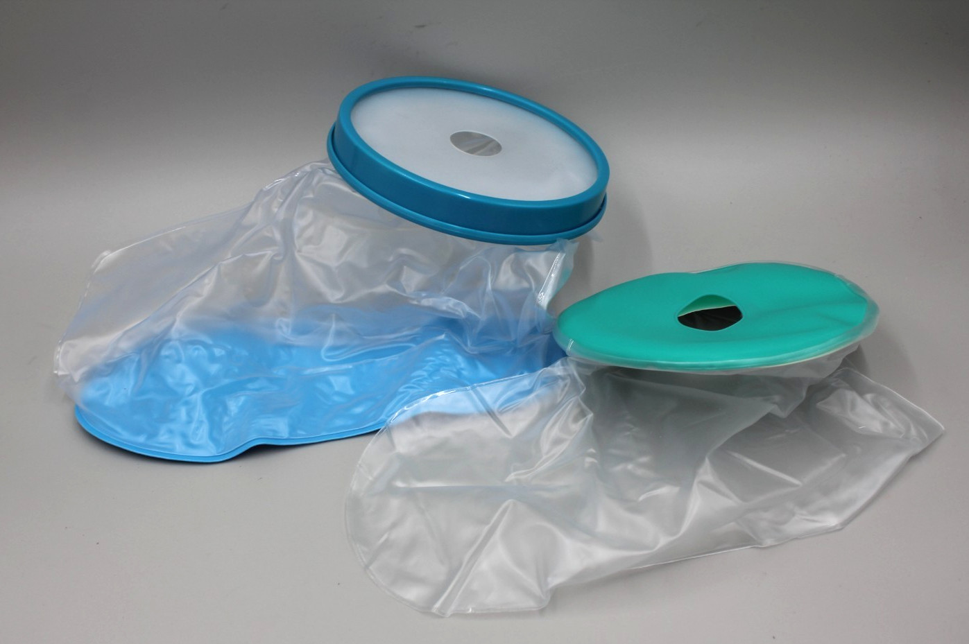 QTY:2 100% Waterproof Cast Cover Adults/OSFM Foot Ankle Blue Green Clear Plastic