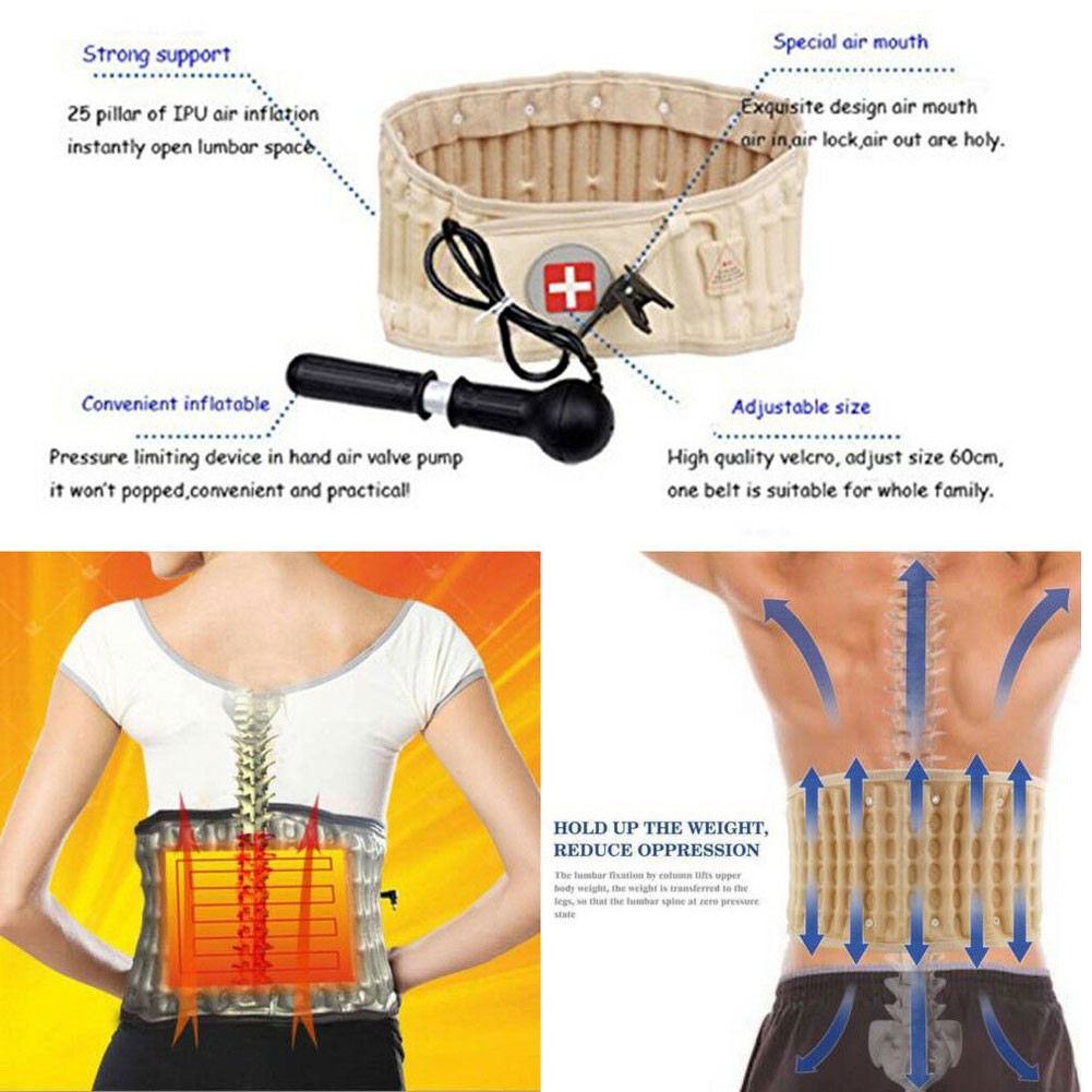 Decompression Back Belt Lumbar Support Belt Inflatable Traction Women & Men Use