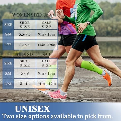 Compression Socks for Women & Men Large-X-Large 03 Black/White/Gray