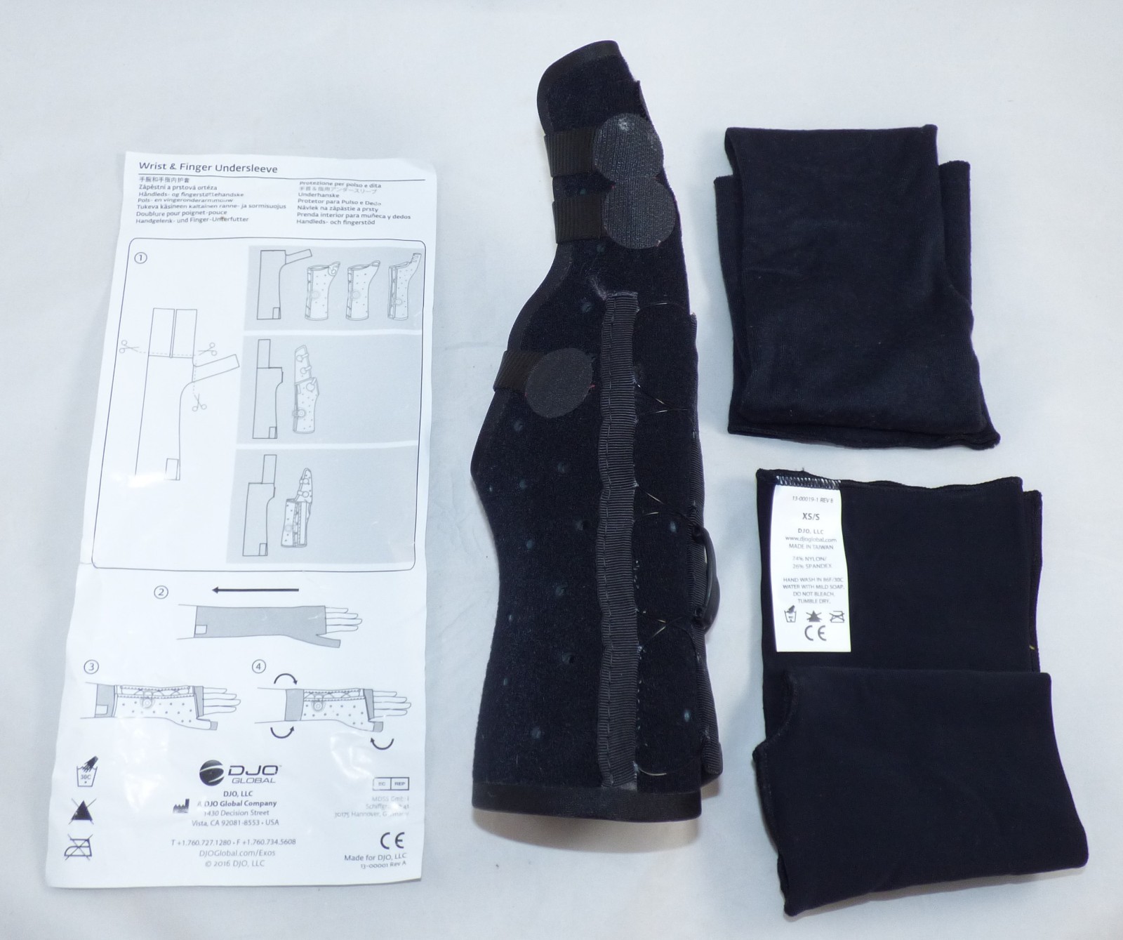 EXOS BOA Wrist & Finger XS Brace 09917L & (2) EXOS XS & S Undersleeves PLS READ