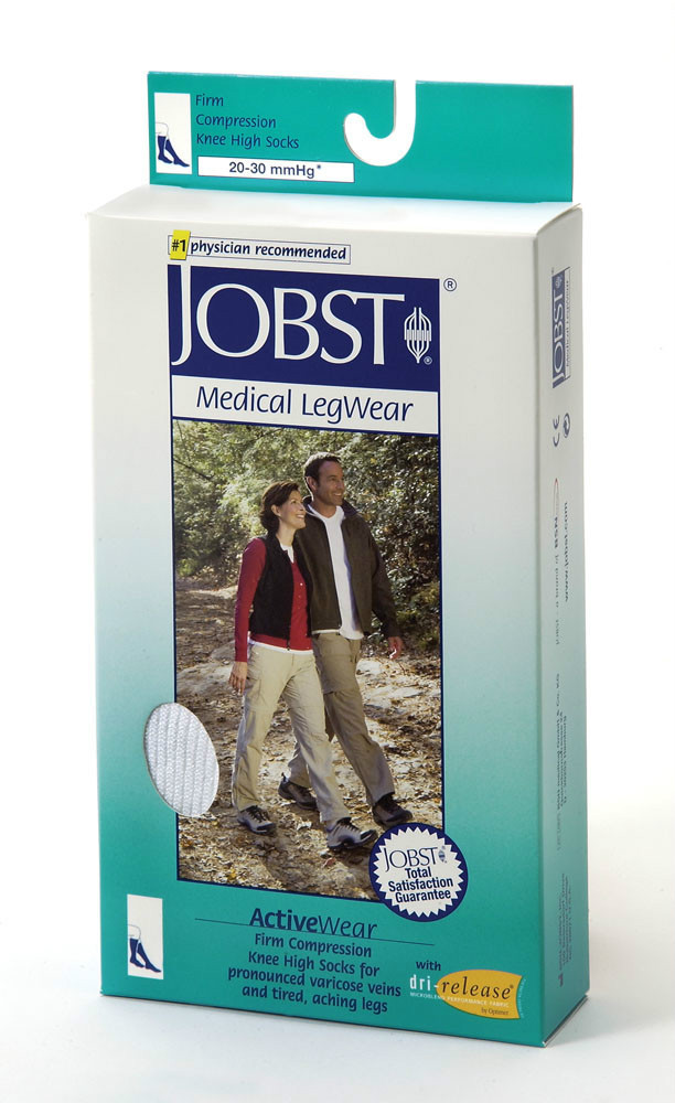 NEW Jobst ActiveWear 20-30 mmHg Firm Support Unisex Athletic Knee Highs Stocking