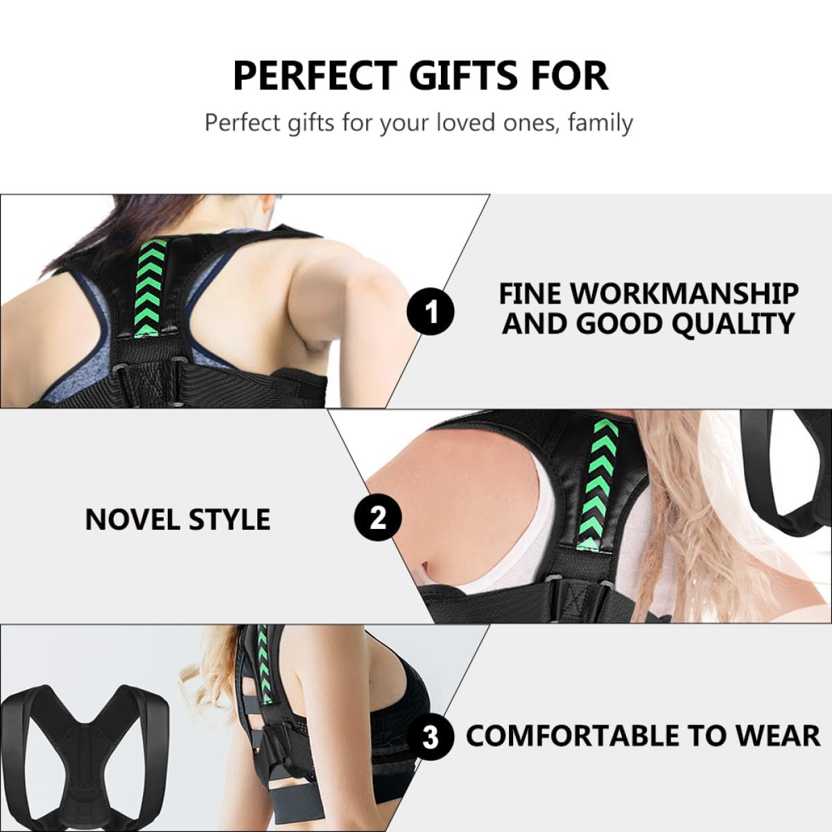 Adjustable Back Posture Corrector Strap for Men Women Upper Back Brace with S…