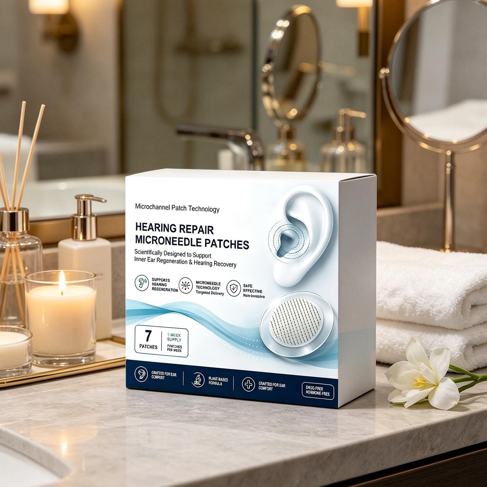 Hearing Repair Microneedle Patch 7-Piece Natural Fast-Acting Soothing Nourishing