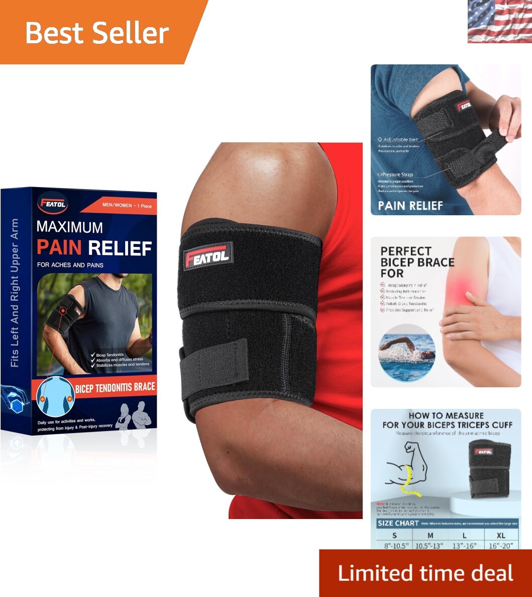 Large Bicep and Tricep Compression Support for Sports Recovery & Pain Relief
