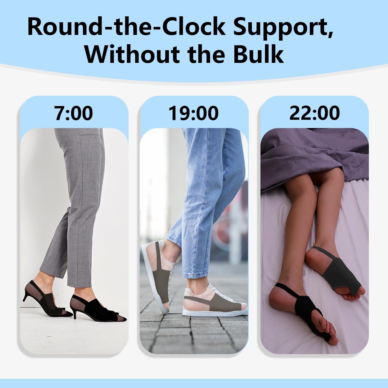WELEQUT 2PCS Bunion Corrector for Women & Men – Toe Alignment Medium, Black