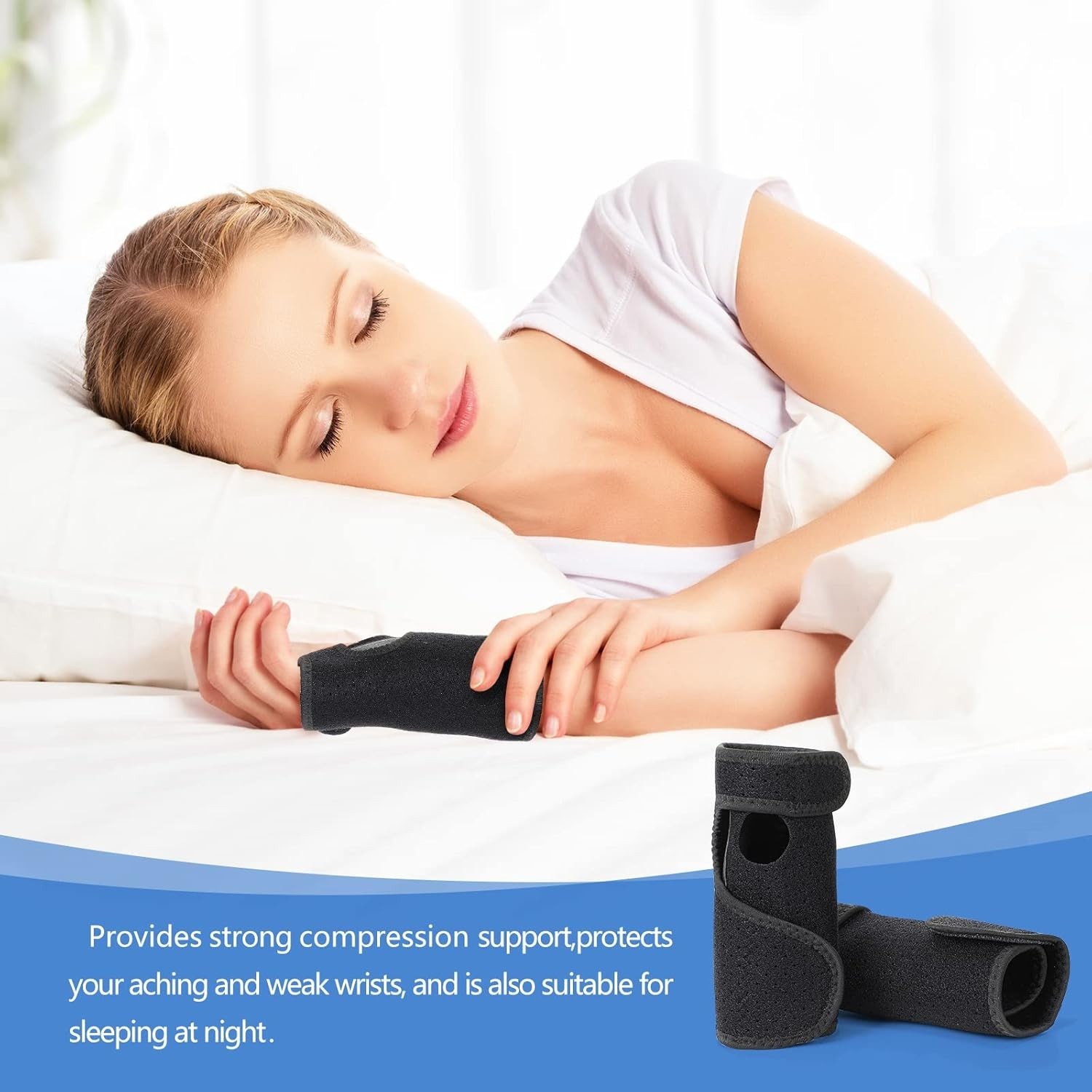 2 Pcs Wrist Brace for Carpal Tunnel Night Sleep Support Adjustable Wrist Splint