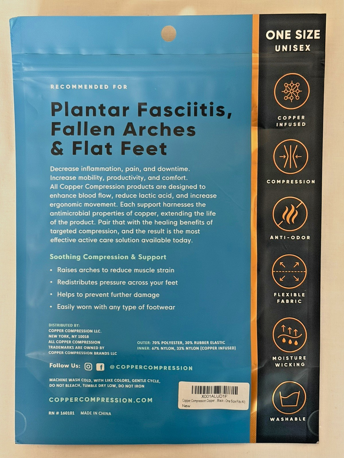 Maximum Copper Advantage (Arch Support) Copper Compression Non-Slip Grip – NEW