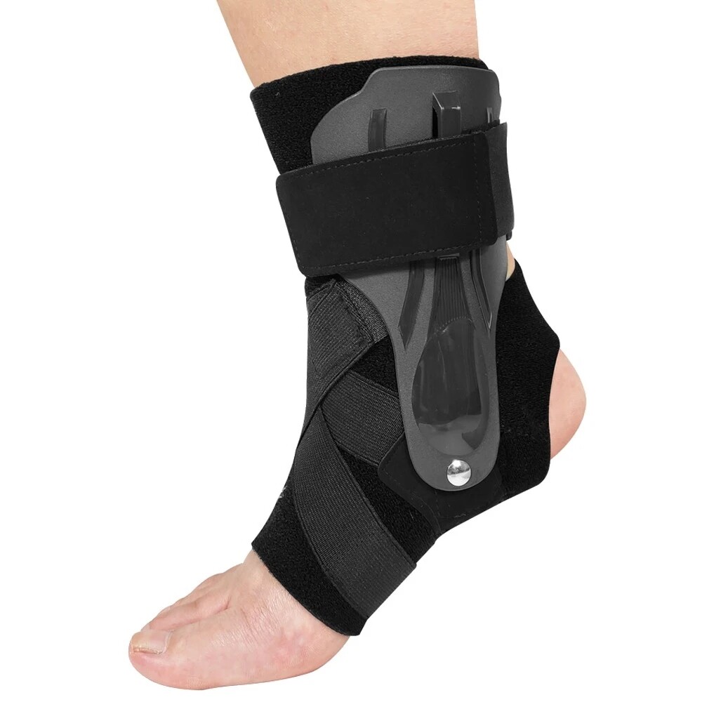Black Ankle Brace Support Compression Stabilizer Pain Relief Foot Lace Up Belt