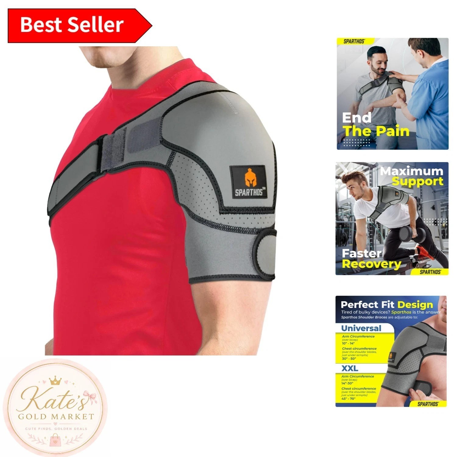 Lightweight Shoulder Brace with Ice Pack Pocket – Effective Pain Relief XXL