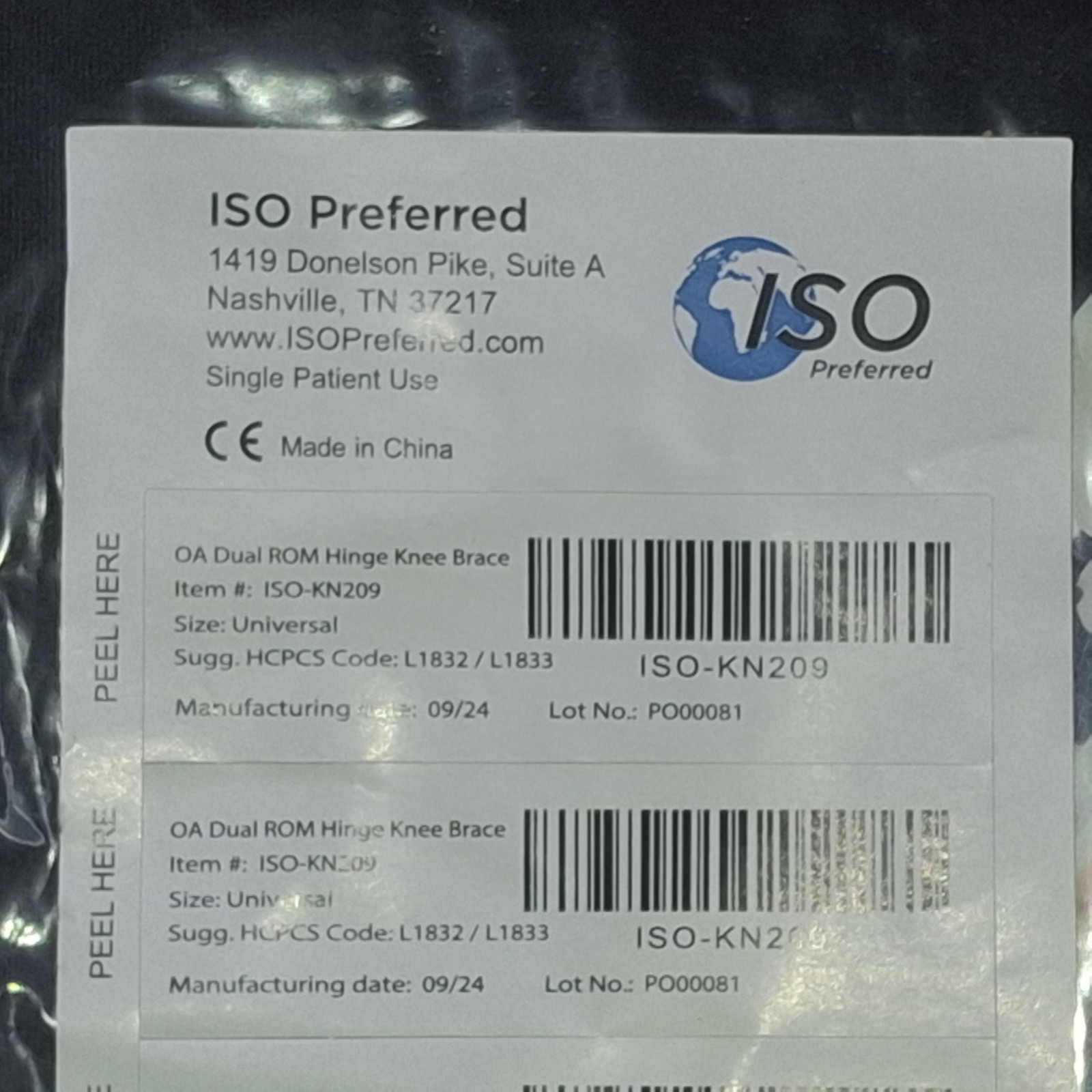 2 ISO PREFERRED OA DUAL ROM HINGE KNEE BRACE KN209 + SUSPENSION SLEEVE KN208
