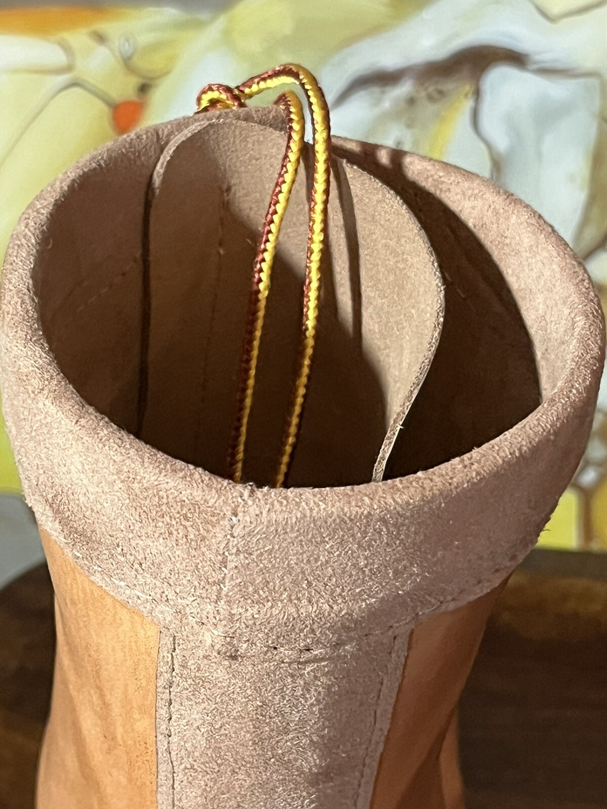 Tan Brown Leather Orthopedic Boot Lace Up Right Foot Custom Small ~9″ Tall