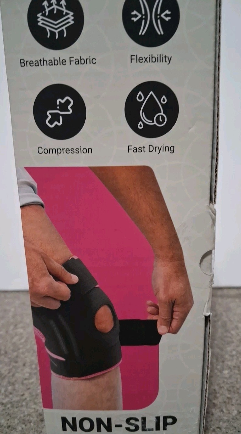 DR. BRACE ELITE Knee Brace with Side Stabilizers & Patella Gel Pads Size M Pink