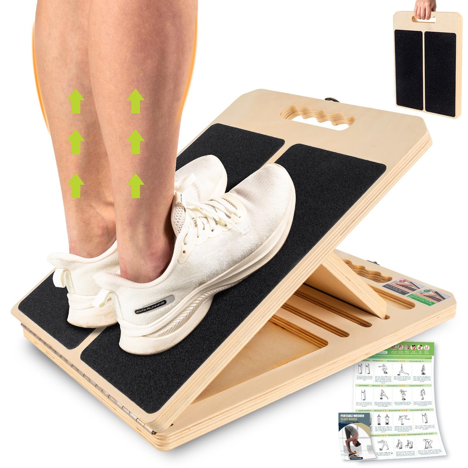 Slant Board for Calf Stretching, Black Board,