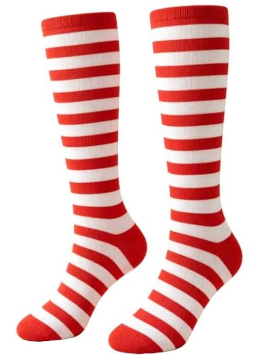 Knee High Socks for Women Men Bright Red