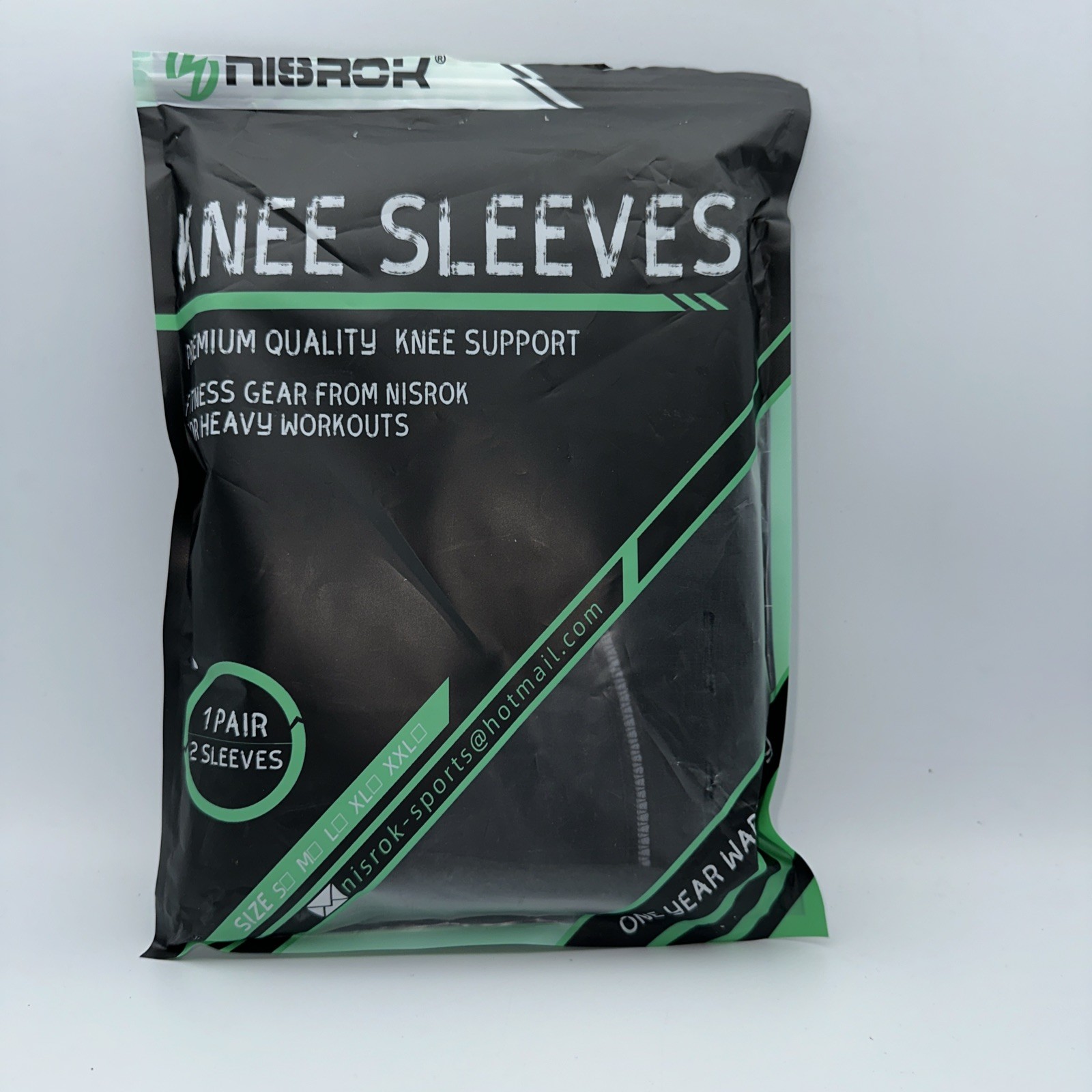 Nisrok Premium Workout Knee Sleeves Neoprene Compression Support-pair Size M