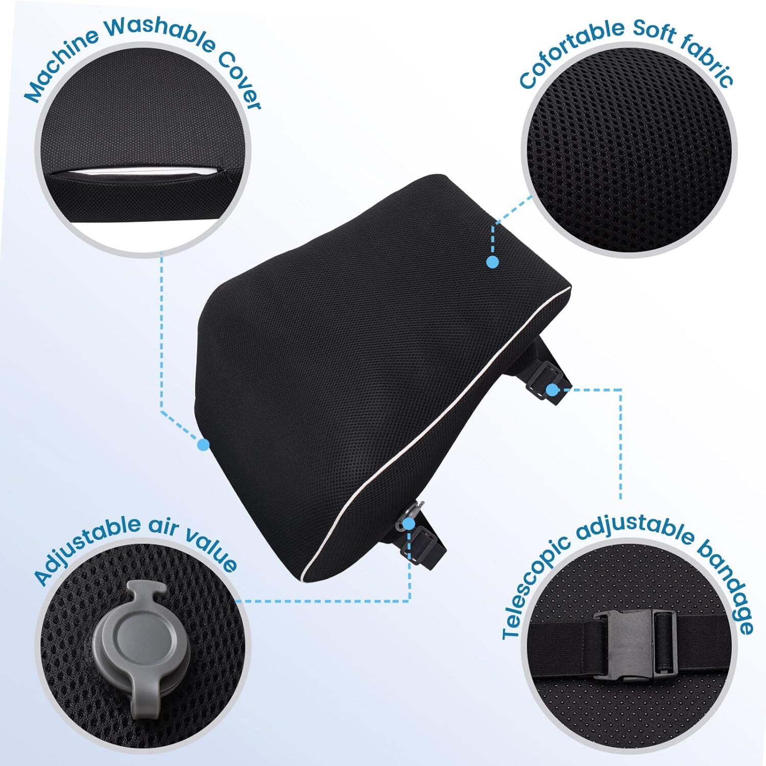 Memory Foam Lumbar Support Cushion for Home Office Car Seat Back Chair Pillow US