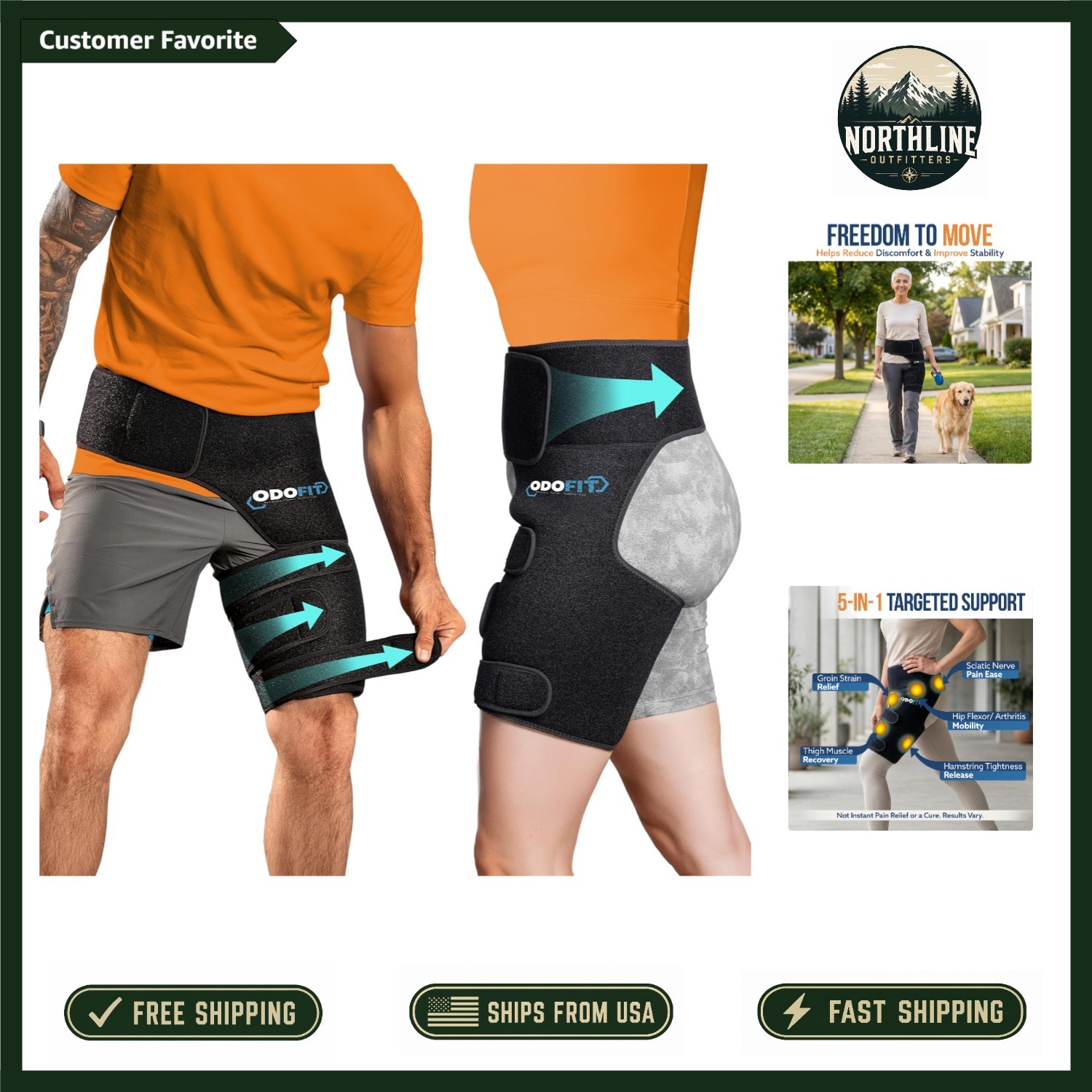 Neoprene Hip Brace for Sciatica Relief – Targeted Compression & Mobility Support