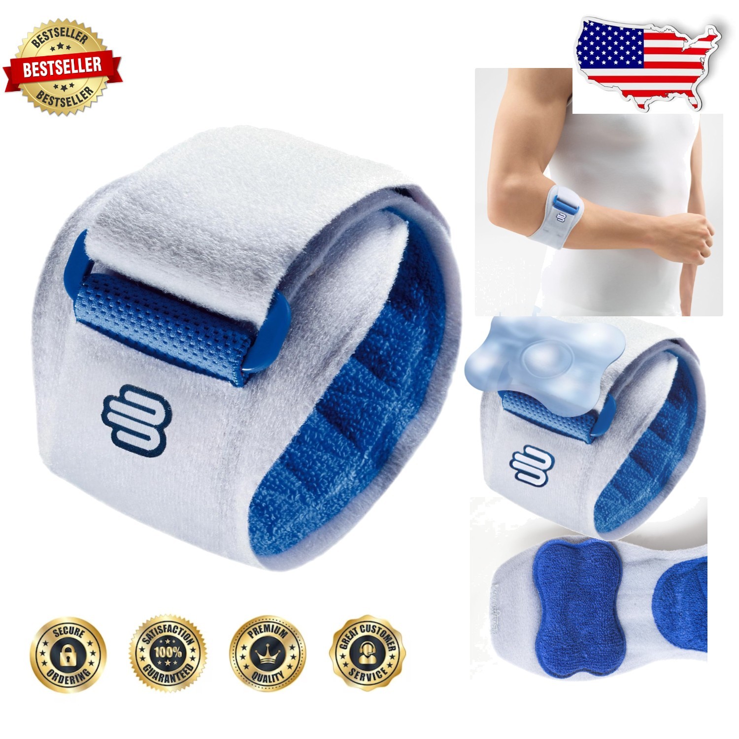 Comfortable Elbow Strap: Swelling & Tendon Pain Relief, Adjustable Fit