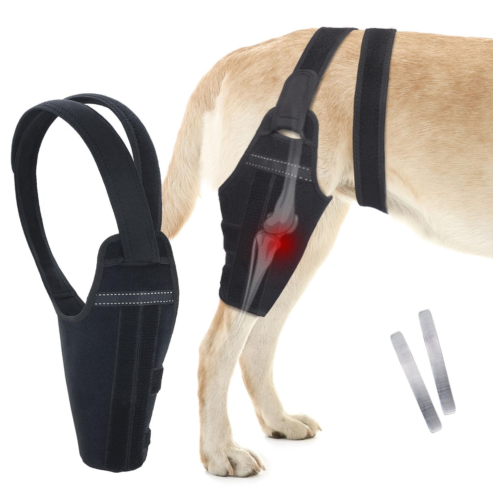GoGoPaw SMALL Dog Knee Brace for Torn ACL Hind Leg–Adjustable Support Dog Leg