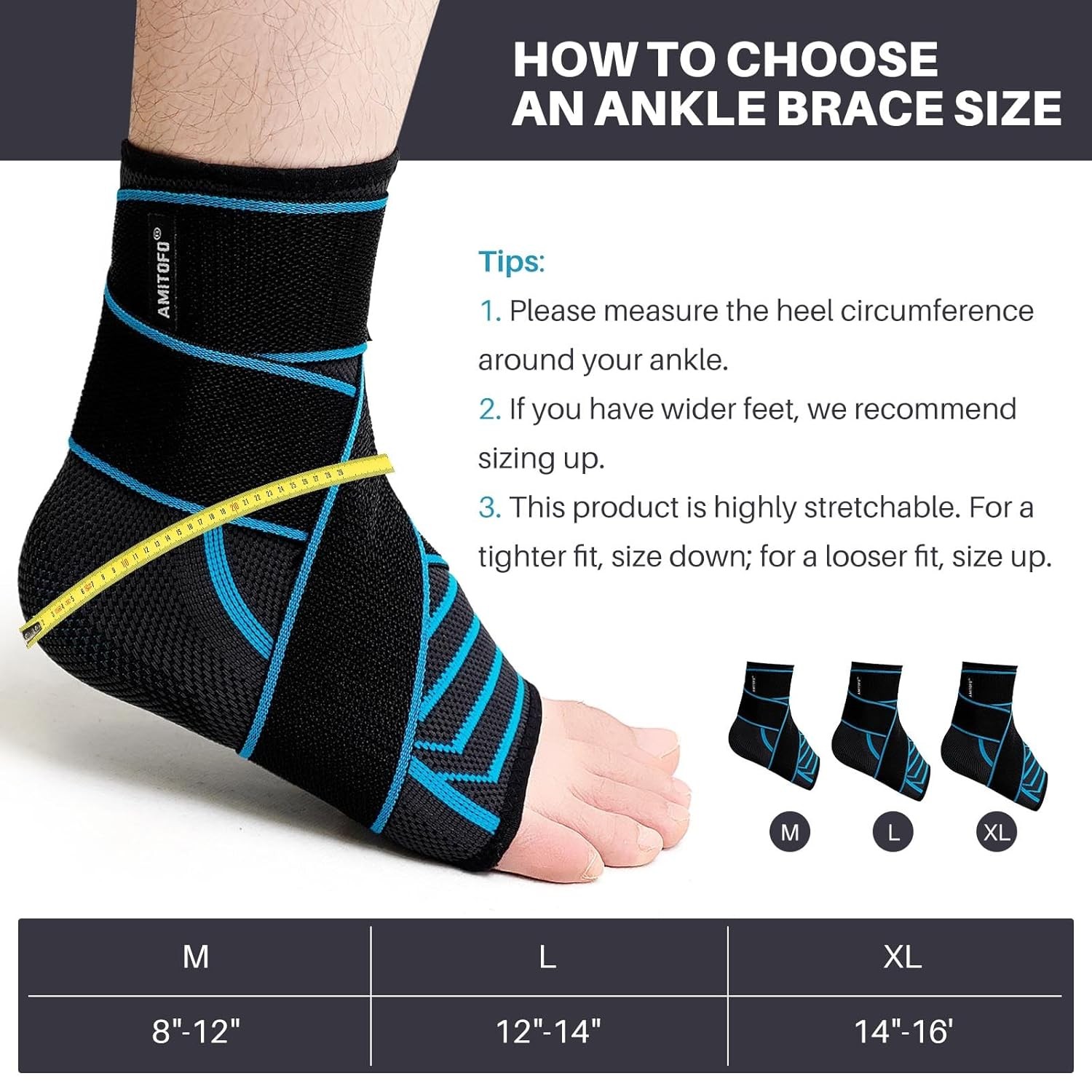 Ankle Brace for Sprained Ankle, Plantar Fasciitis & Achilles Tendonitis Relief,