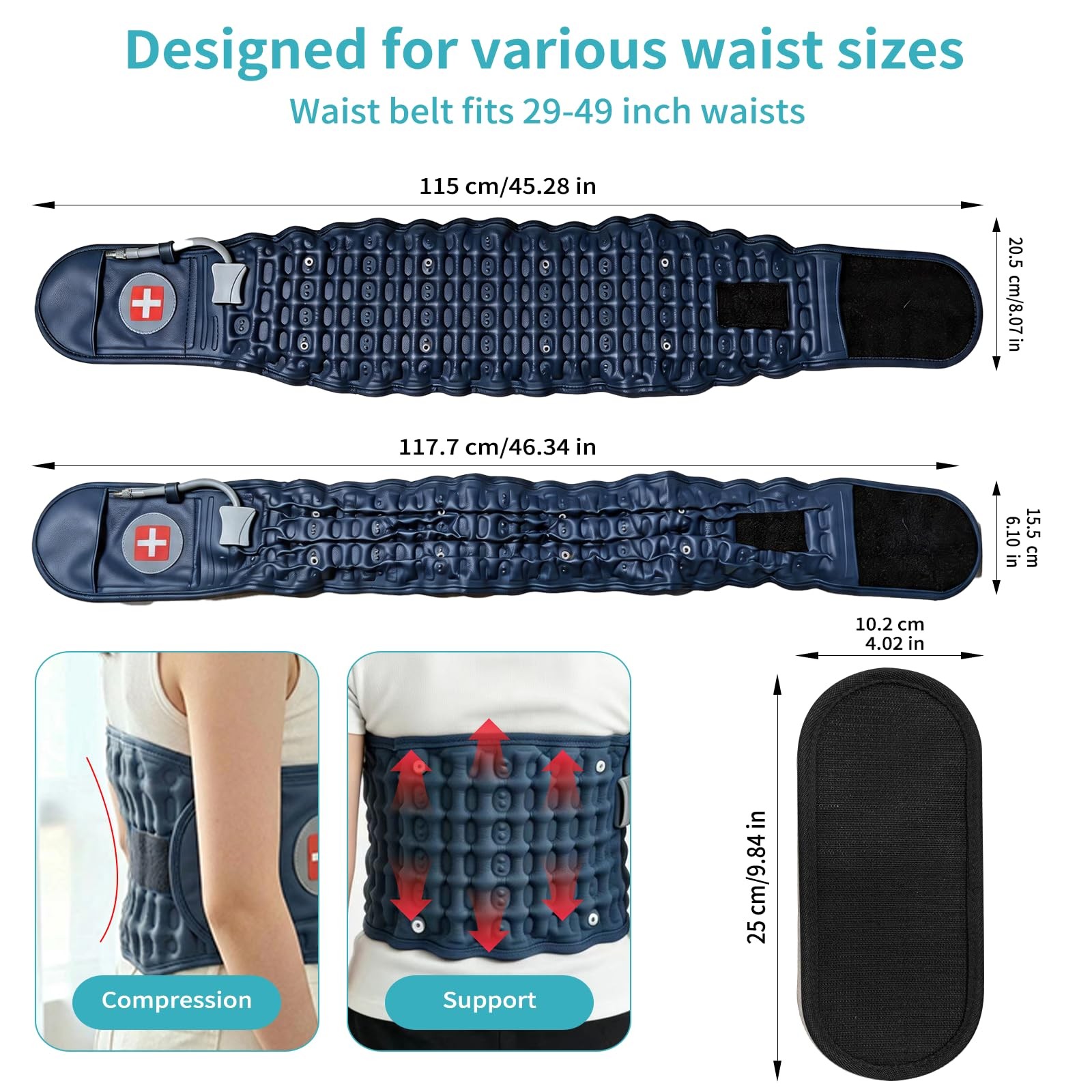 Decompression Back Belt, Lumbar Traction Belt Inflatable, Spinal Decompressio…