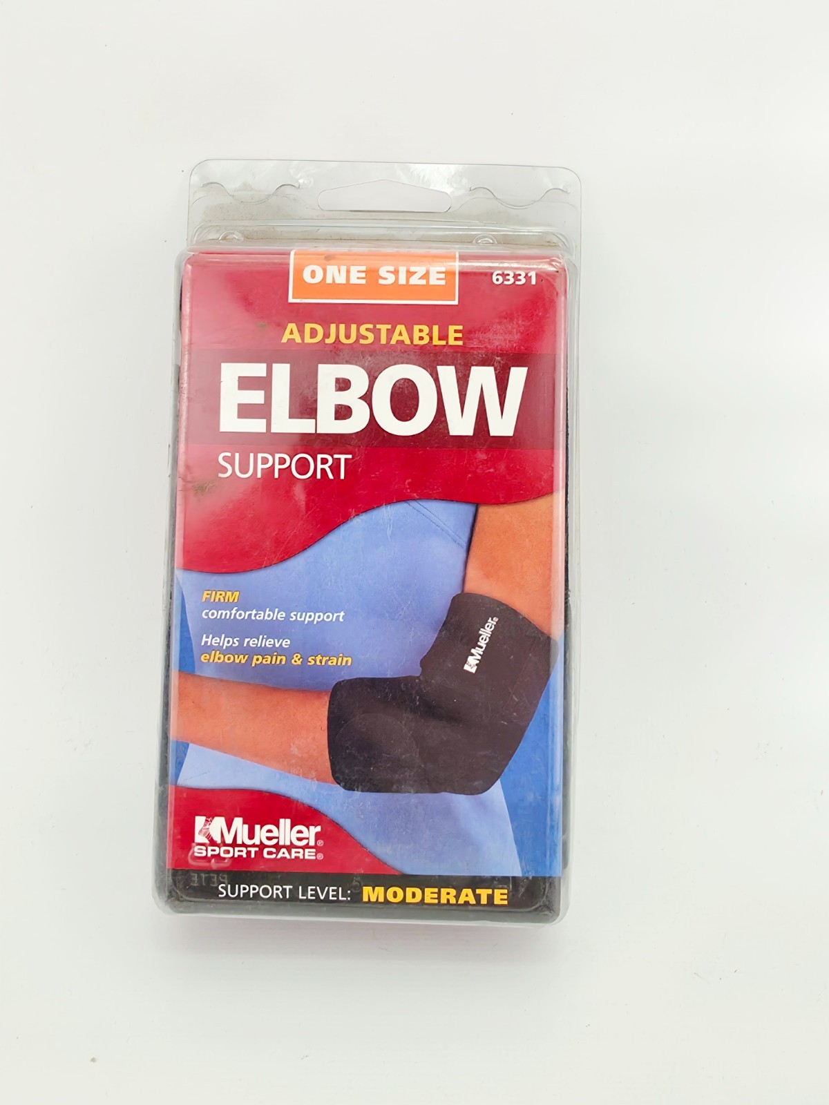 Mueller Elastic Elbow Support One Size 6331 Moderate Breathable Adjustable 1ct