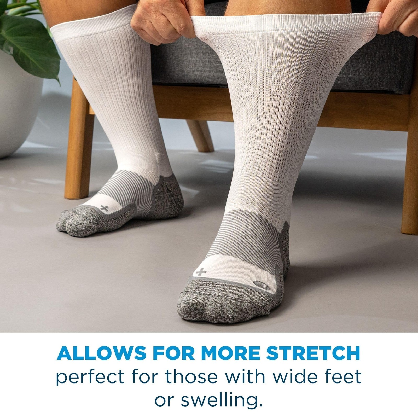 OrthoSleeve WC4 Wide Diabetic & Neuropathy Compression X-Large, White Crew