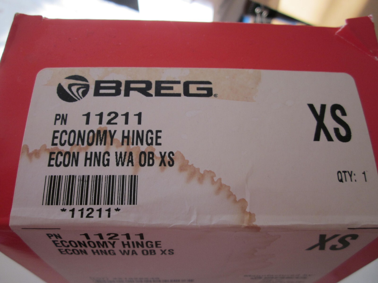 Breg 11211 Economy Hinge Knee, Neoprene, Open Back, Wraparound Size XS