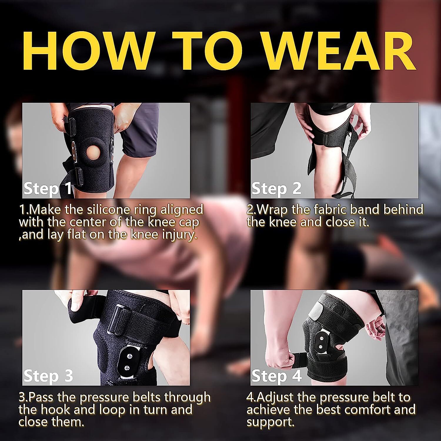 Hinged Knee Brace Compression Sleeve Wrap Support Meniscus Joint Pain Arthritis