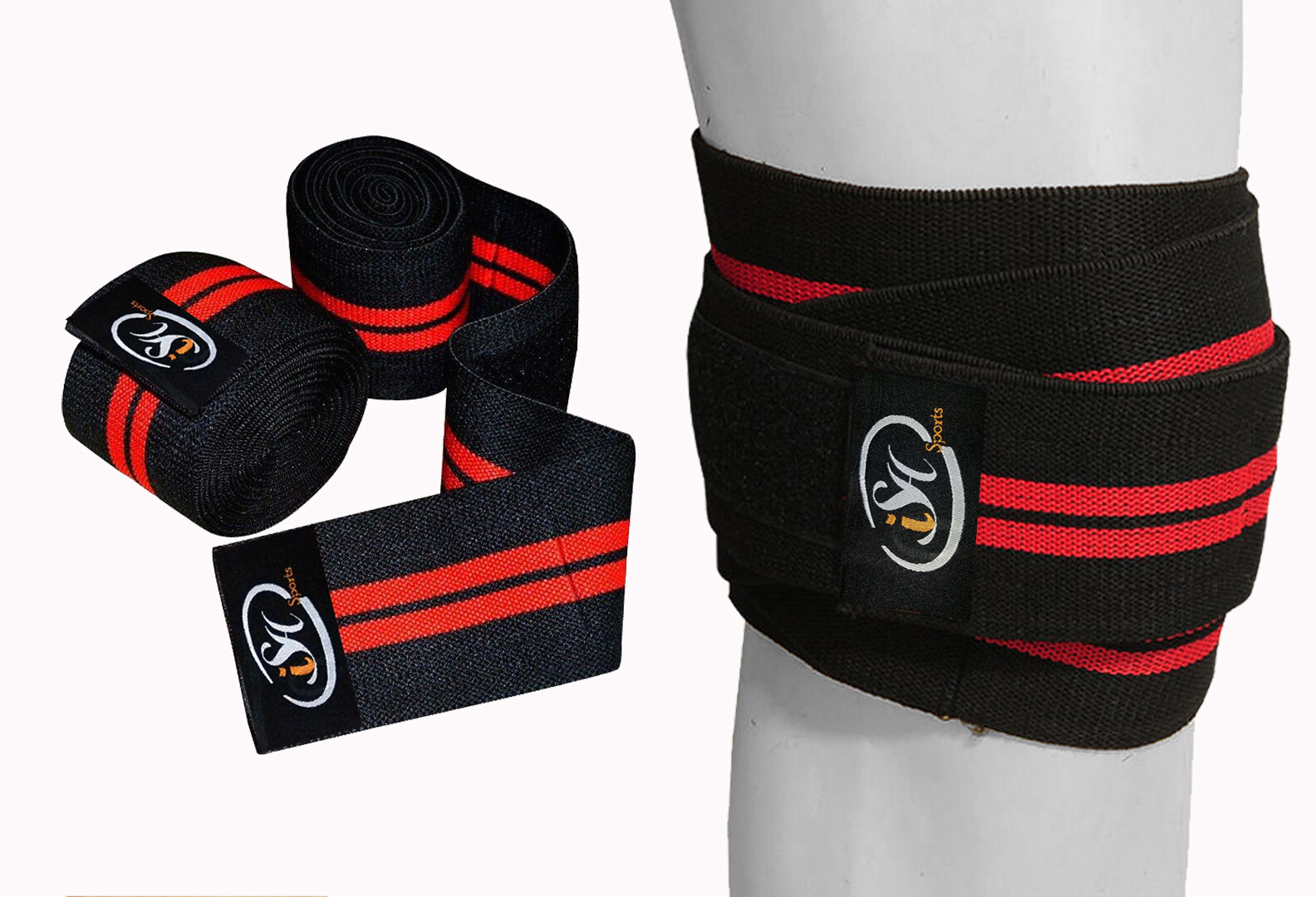 Gym Weight lifting Knee Wraps Bandage Straps Guard Powerlifting Pads Sleeves
