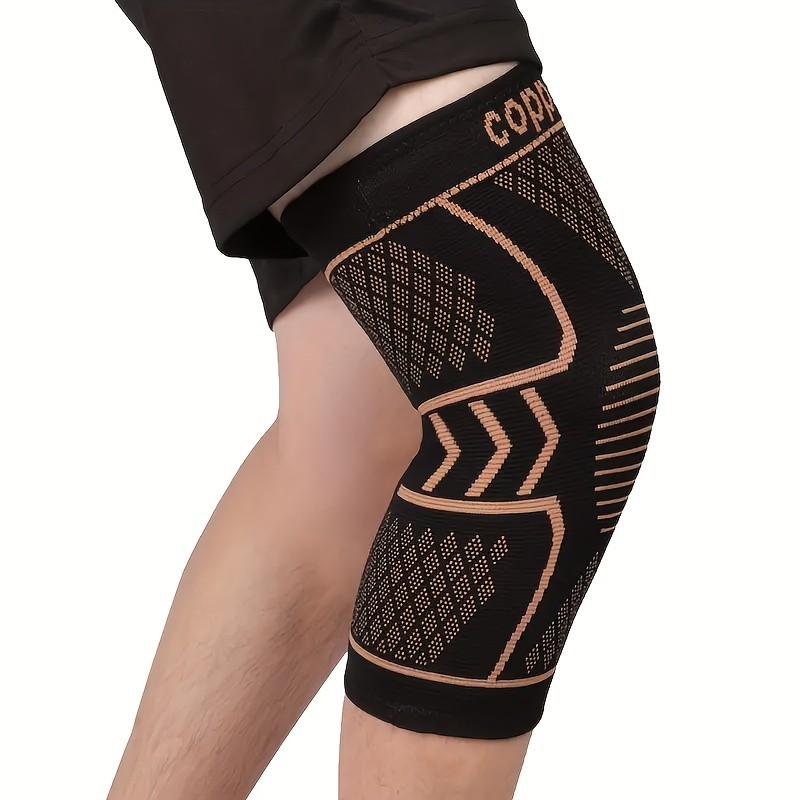 2 Pack Copper Compression Knee Sleeves Elastic Breathable Sports Support