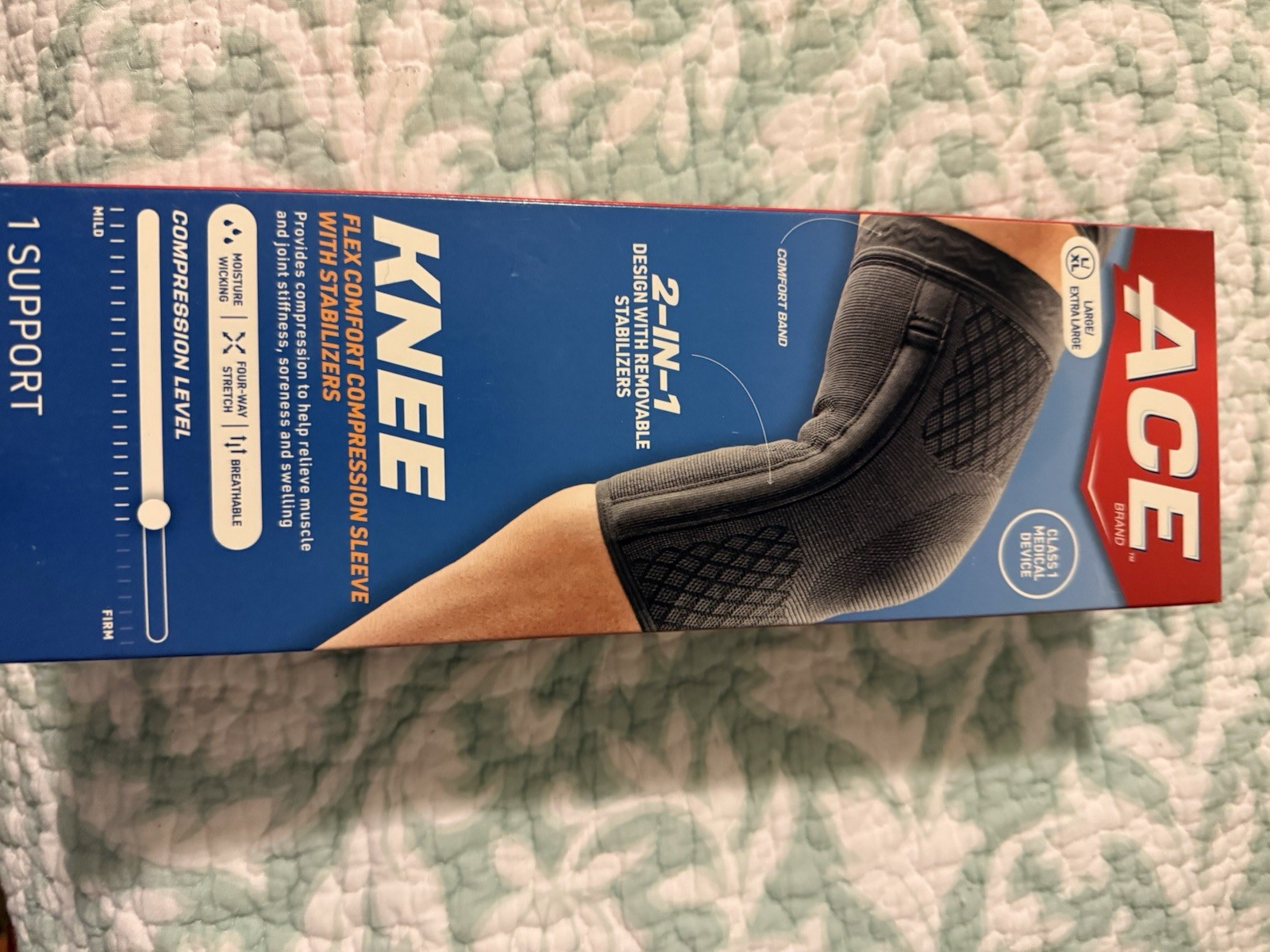 Ace Elastic Comfort Band With Silicone Beading, Sz. L/XL W/Stabilizers